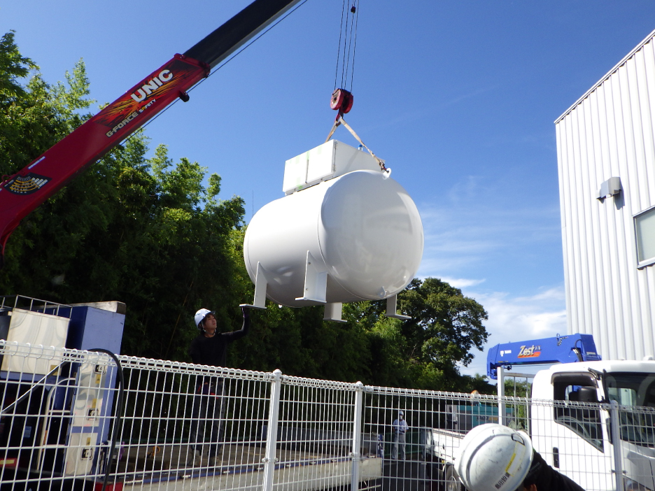 ガス工事バルク入替レッカー作業