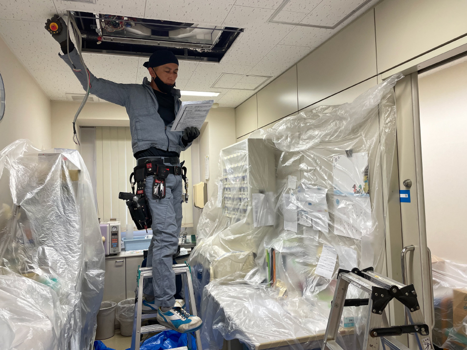 空調EHP室内機設置工事